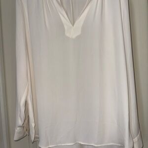 LOFT Cream V-Neck Blouse